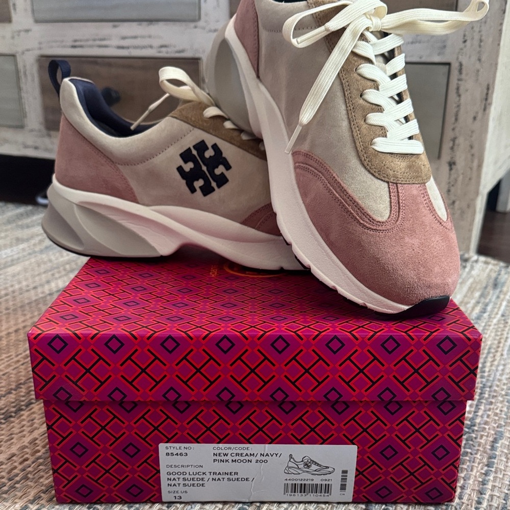 Tory Burch Cream and Pink Women's Sneakers